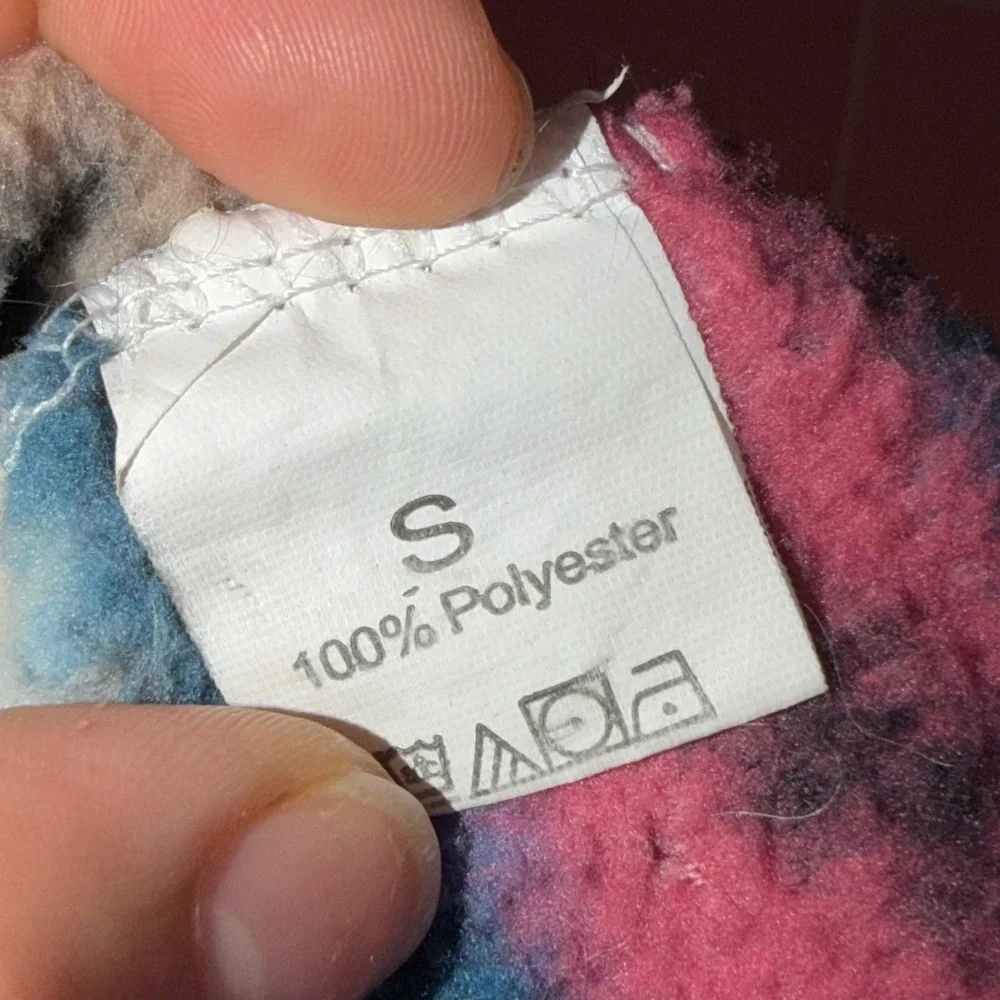 Southwestern Tribal Sherpa Fleece Pet Dog Sweater Blue Pink Small Pullover